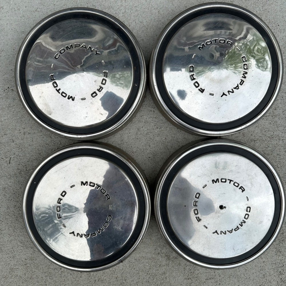 RARE 1965-66 Ford Galaxie 10.5" Dog Dish Hubcaps OEM Set 4 Poverty Caps